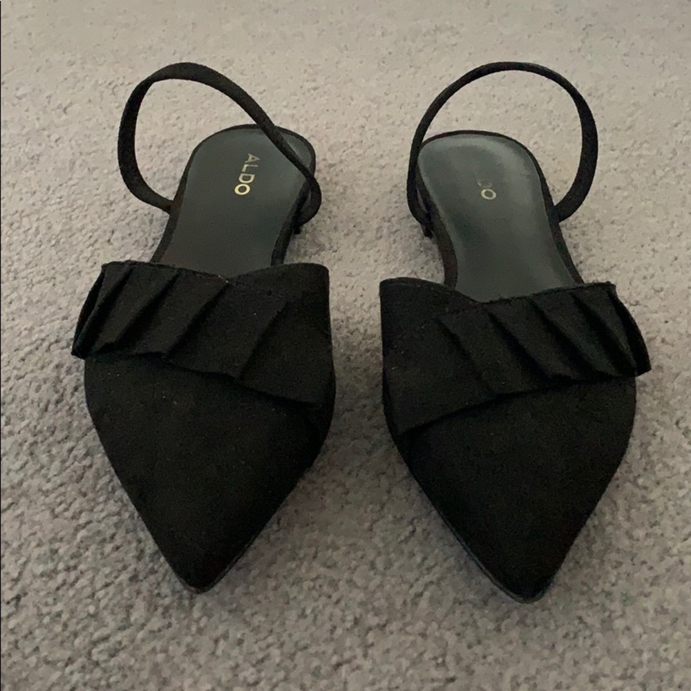 ALDO Black Ruffle Flats